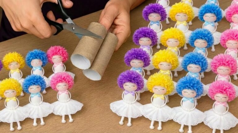 Un vecchio trucco per trasformare i rotoli di carta in dolci bambole… tutti le vorranno!