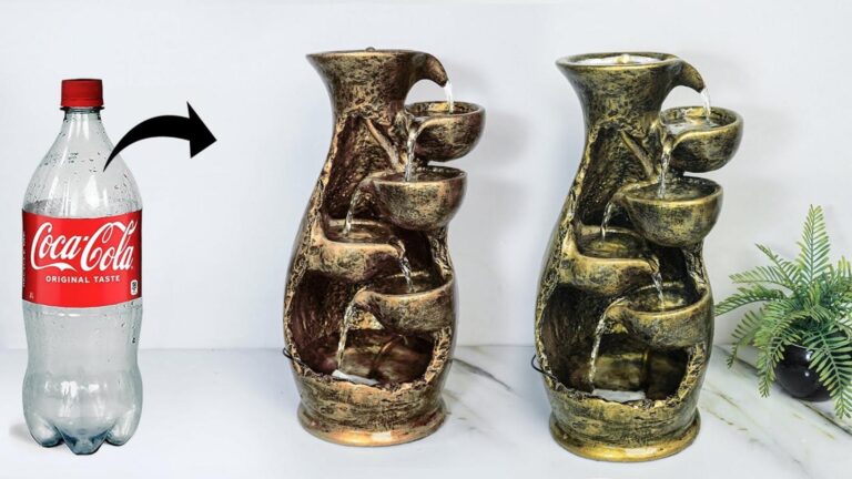 Questo metodo semplice trasforma bottiglie in un’incredibile cascata decorativa…