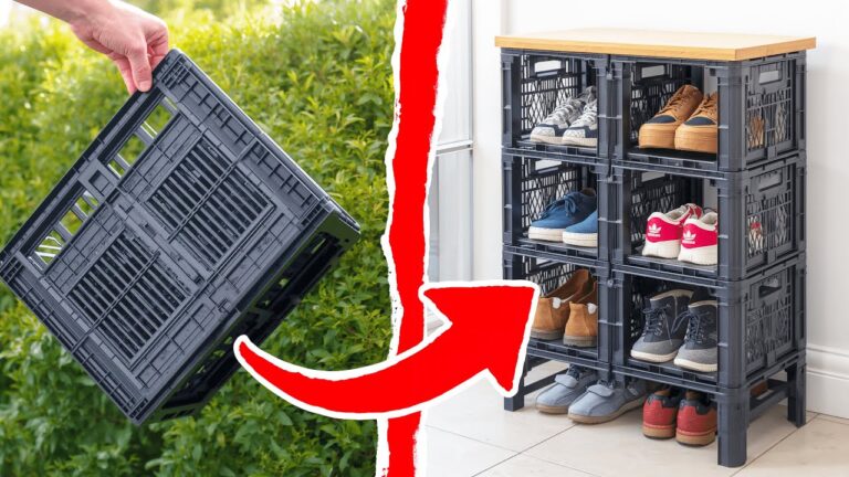 5 Idee Geniali per Creare Scaffali per Scarpe con Ceste in Plastica!
